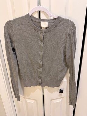 H&M Gray Knit Button Cardigan
